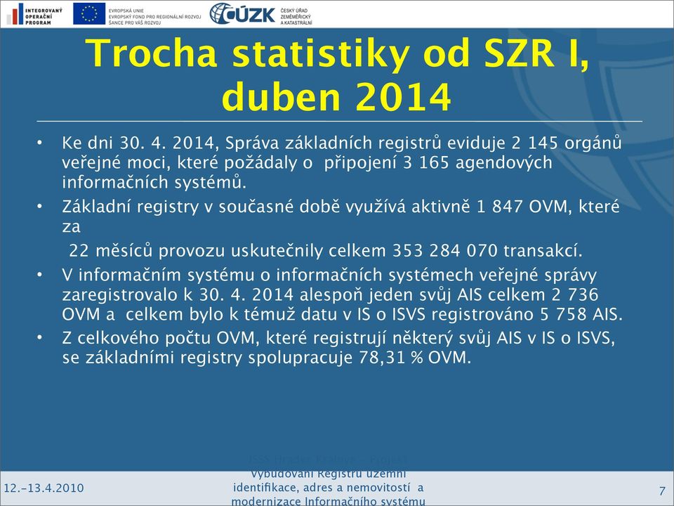 Základní registry v současné době využívá aktivně 1 847 OVM, které za 22 měsíců provozu uskutečnily celkem 353 284 070 transakcí.