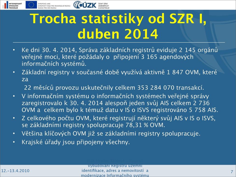 Základní registry v současné době využívá aktivně 1 847 OVM, které za 22 měsíců provozu uskutečnily celkem 353 284 070 transakcí.