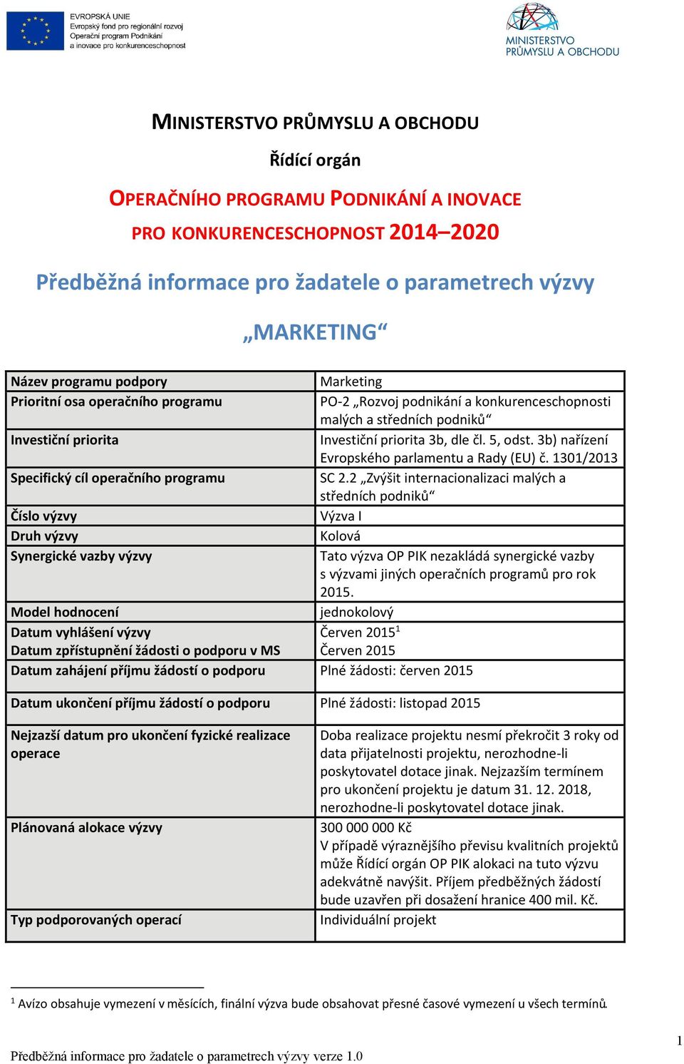 3b) nařízení Evropského parlamentu a Rady (EU) č. 1301/2013 Specifický cíl operačního programu SC 2.