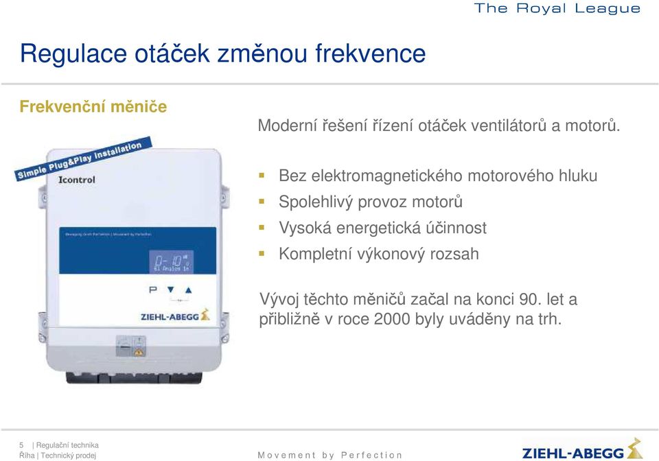 Bez elektromagnetického motorového hluku Spolehlivý provoz motorů Vysoká