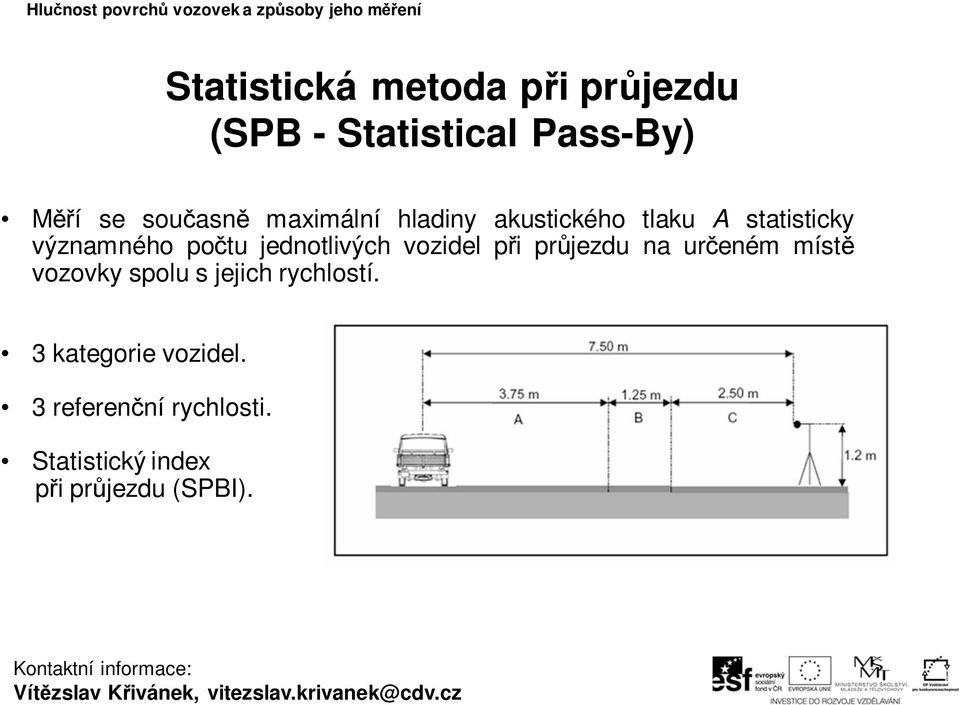 jednotlivých vozidel při průjezdu na určeném místě vozovky spolu s jejich