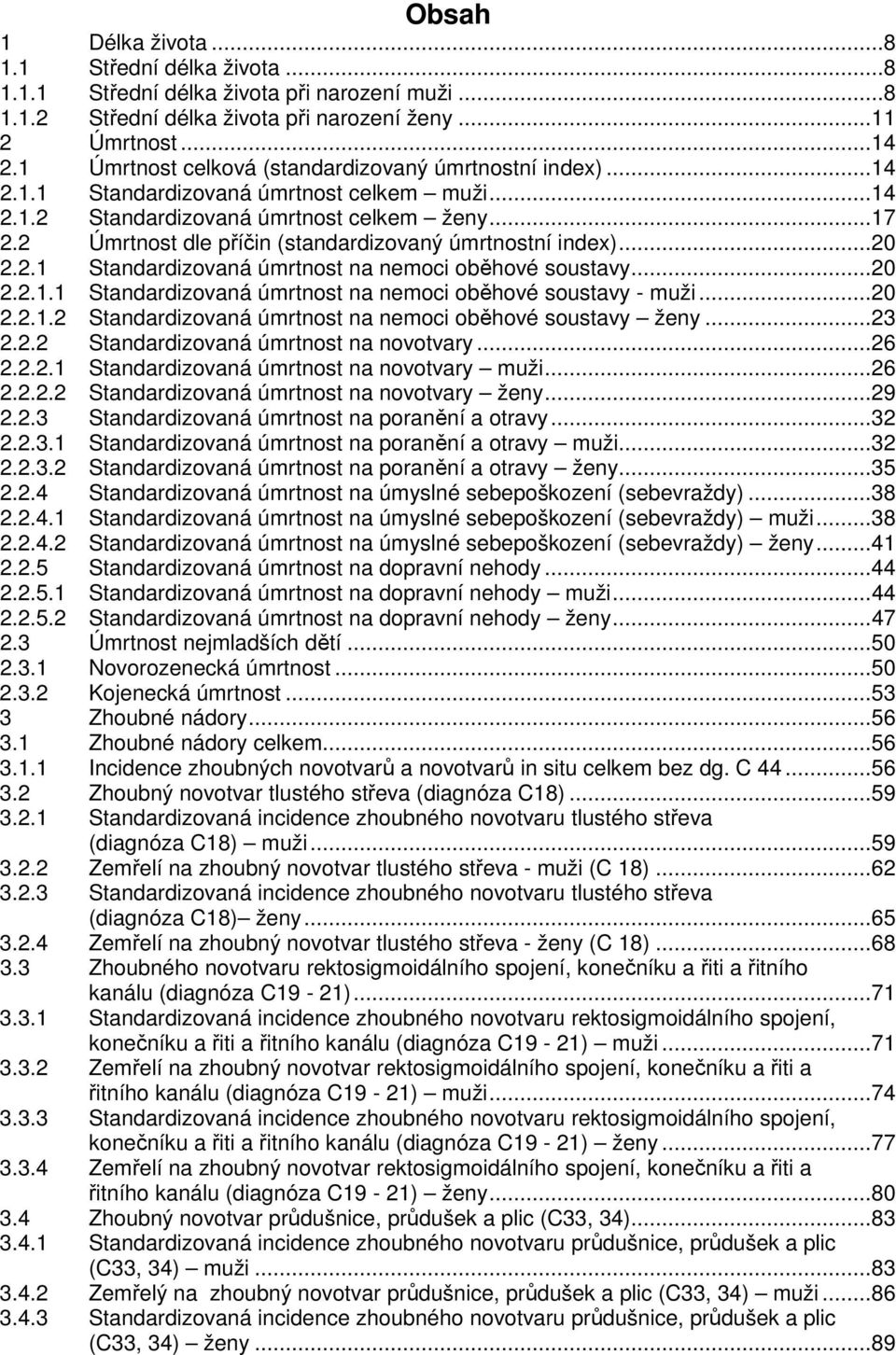 2 Úmrtnost dle příčin (standardizovaný úmrtnostní index)... 2 2.2.1 Standardizovaná úmrtnost na nemoci oběhové soustavy... 2 2.2.1.1 Standardizovaná úmrtnost na nemoci oběhové soustavy - muži... 2 2.2.1.2 Standardizovaná úmrtnost na nemoci oběhové soustavy ženy.