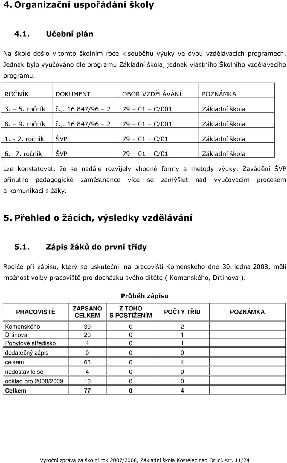 9. ročník č.j. 16 847/96 2 79 01 C/001 Základní škola 1. - 2. ročník ŠVP 79 01 C/01 Základní škola 6.- 7.