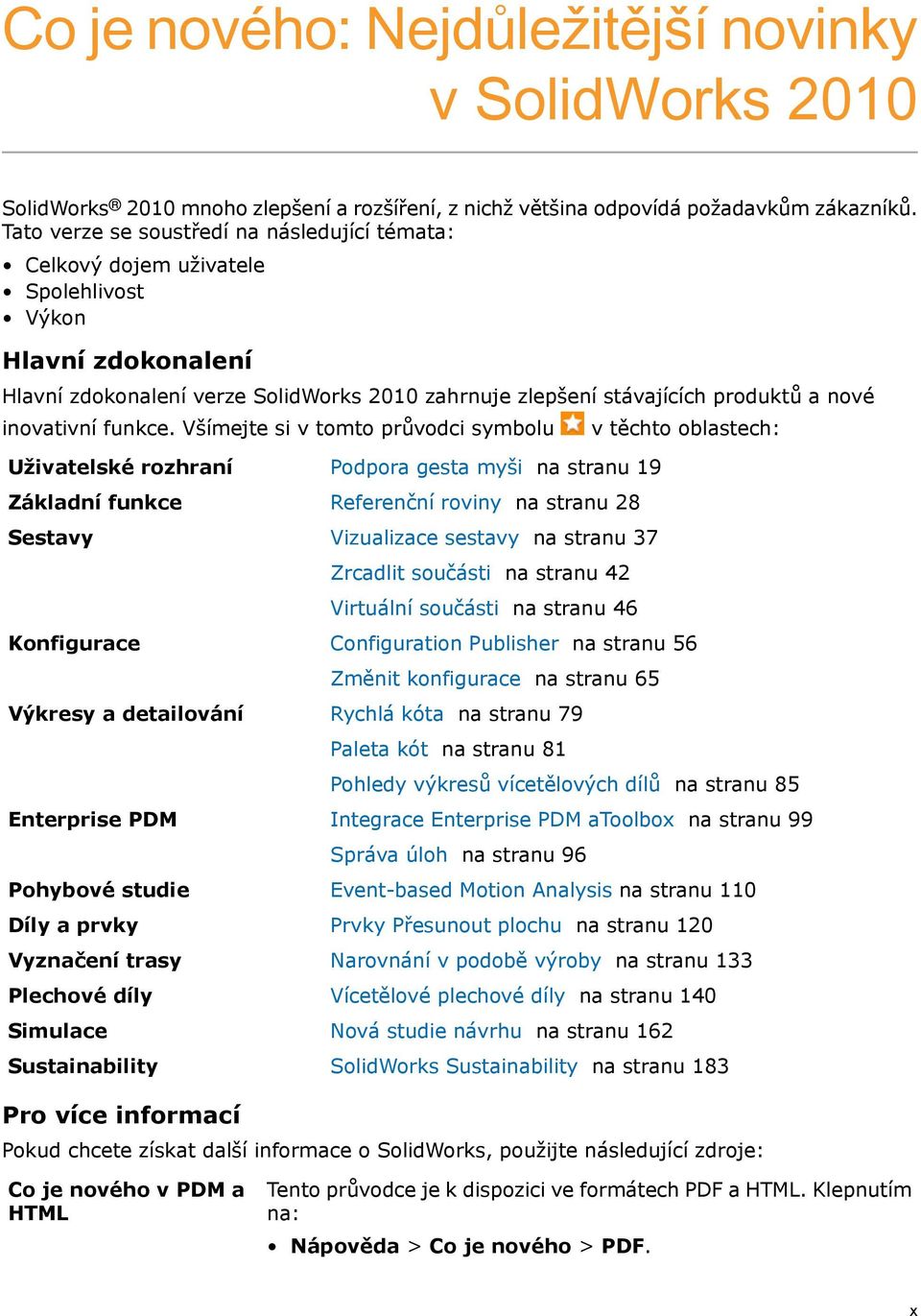 inovativní funkce.