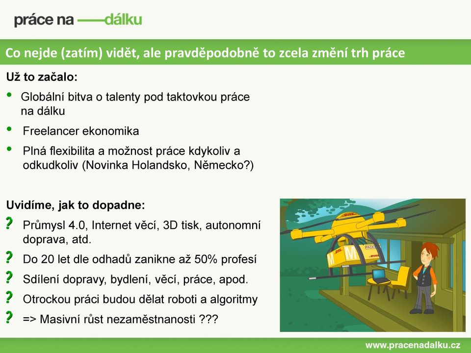 ) Uvidíme, jak to dopadne: Průmysl 4.0, Internet věcí, 3D tisk, autonomní doprava, atd.