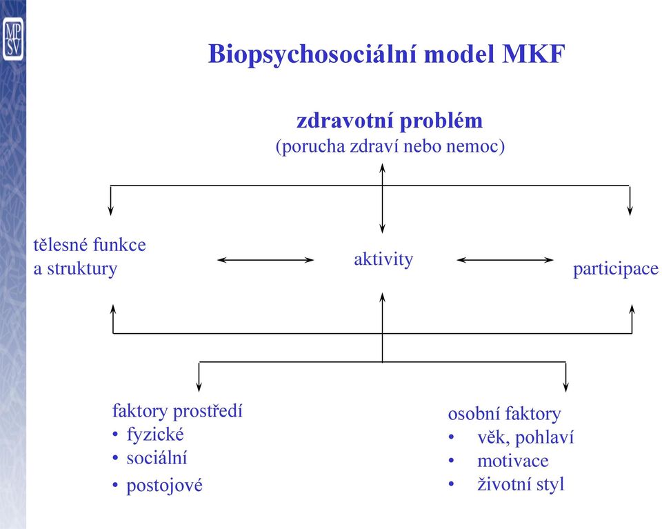 struktury aktivity participace faktory prostředí