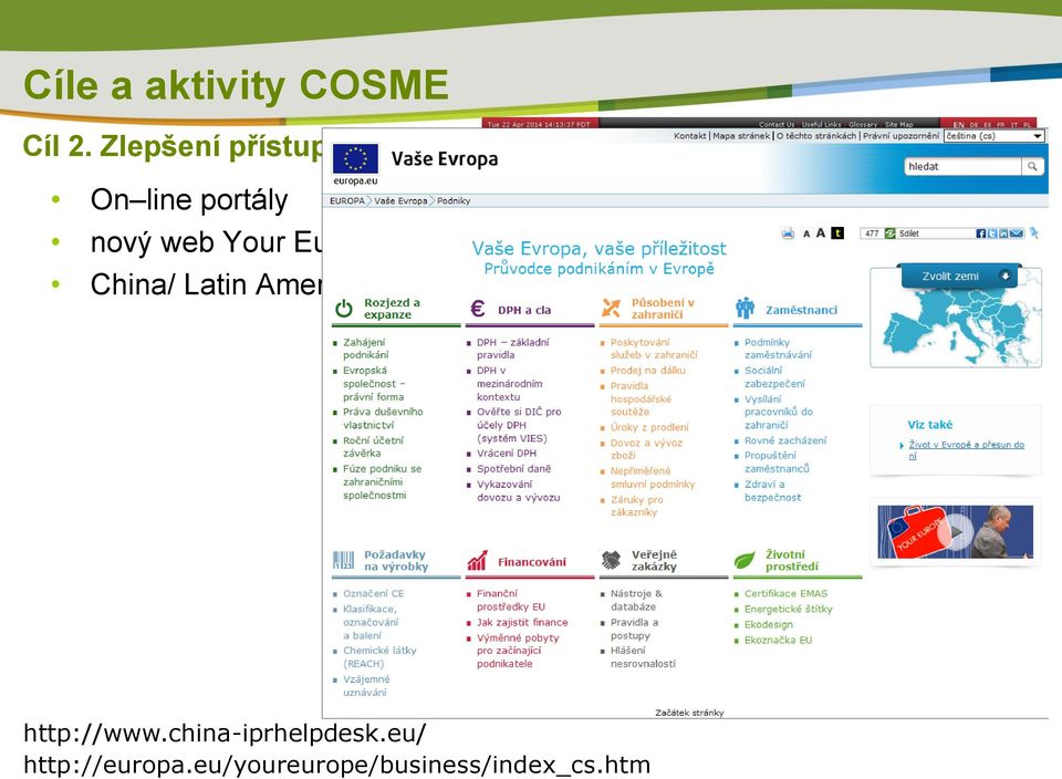 nový web Your Europe Business portal, China/ Latin America/