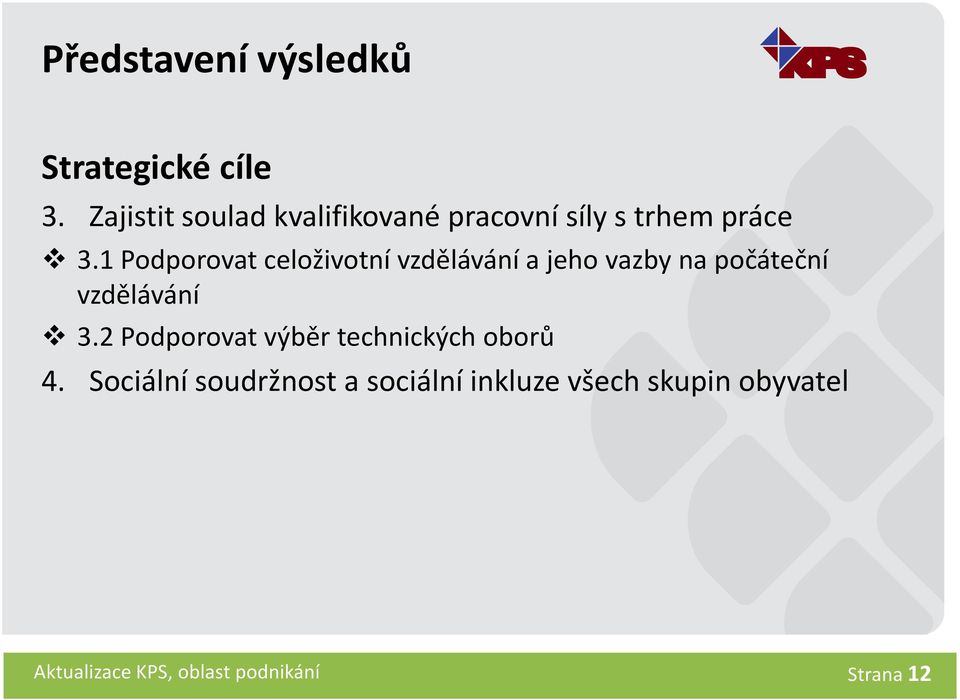 1 Podporovat celoživotní vzdělávání a jeho vazby na počáteční vzdělávání 3.