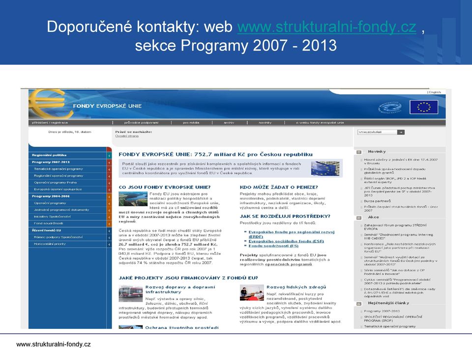 web, sekce