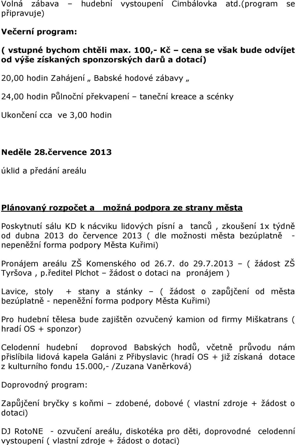 hodin Neděle 28.