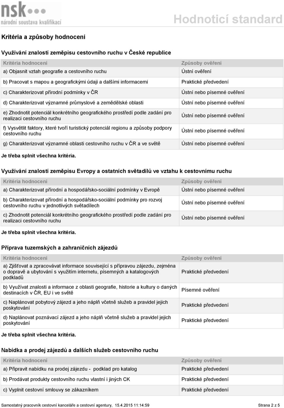 realizaci cestovního ruchu f) Vysvětlit faktory, které tvoří turistický potenciál regionu a způsoby podpory cestovního ruchu g) Charakterizovat významné oblasti cestovního ruchu v ČR a ve světě