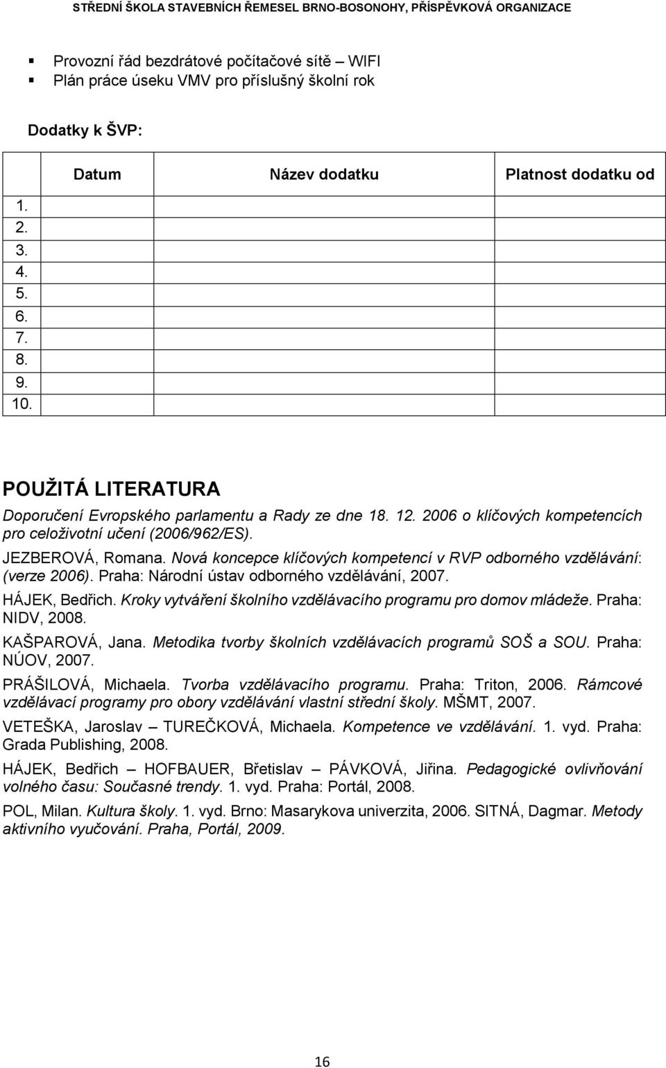 Nová koncepce klíčových kompetencí v RVP odborného vzdělávání: (verze 2006). Praha: Národní ústav odborného vzdělávání, 2007. HÁJEK, Bedřich.