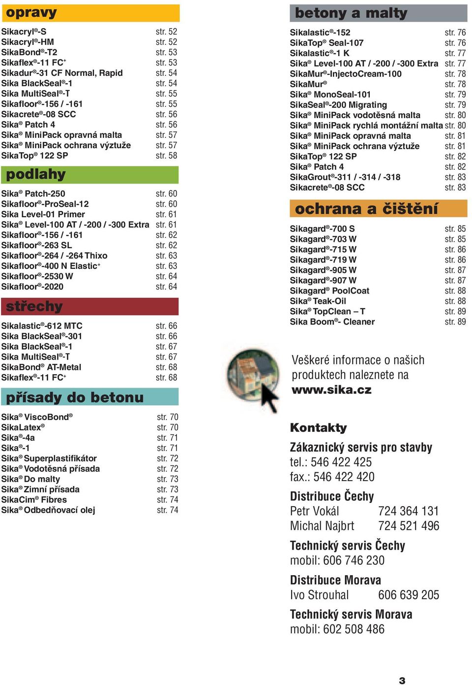 58 podlahy Sika Patch-250 str. 60 Sikafloor -ProSeal-12 str. 60 Sika Level-01 Primer str. 61 Sika Level-100 AT / -200 / -300 Extra str. 61 Sikafloor -156 / -161 str. 62 Sikafloor -263 SL str.