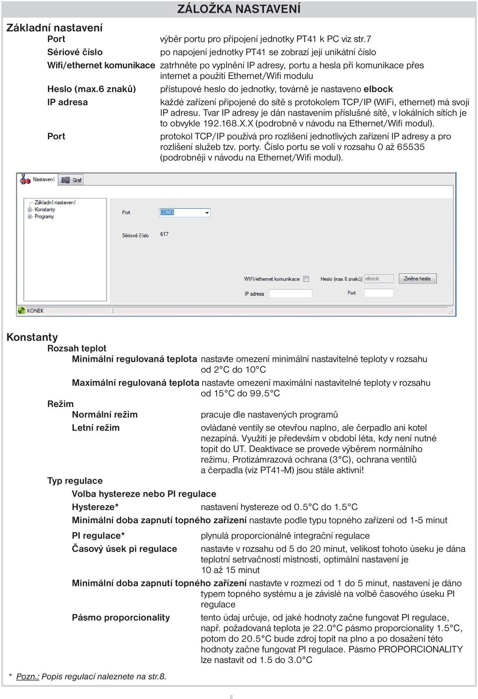 modulu Heslo (max.6 znaků) přístupové heslo do jednotky, továrně je nastaveno elbock IP adresa každé zařízení připojené do sítě s protokolem TCP/IP (WiFi, ethernet) má svoji IP adresu.