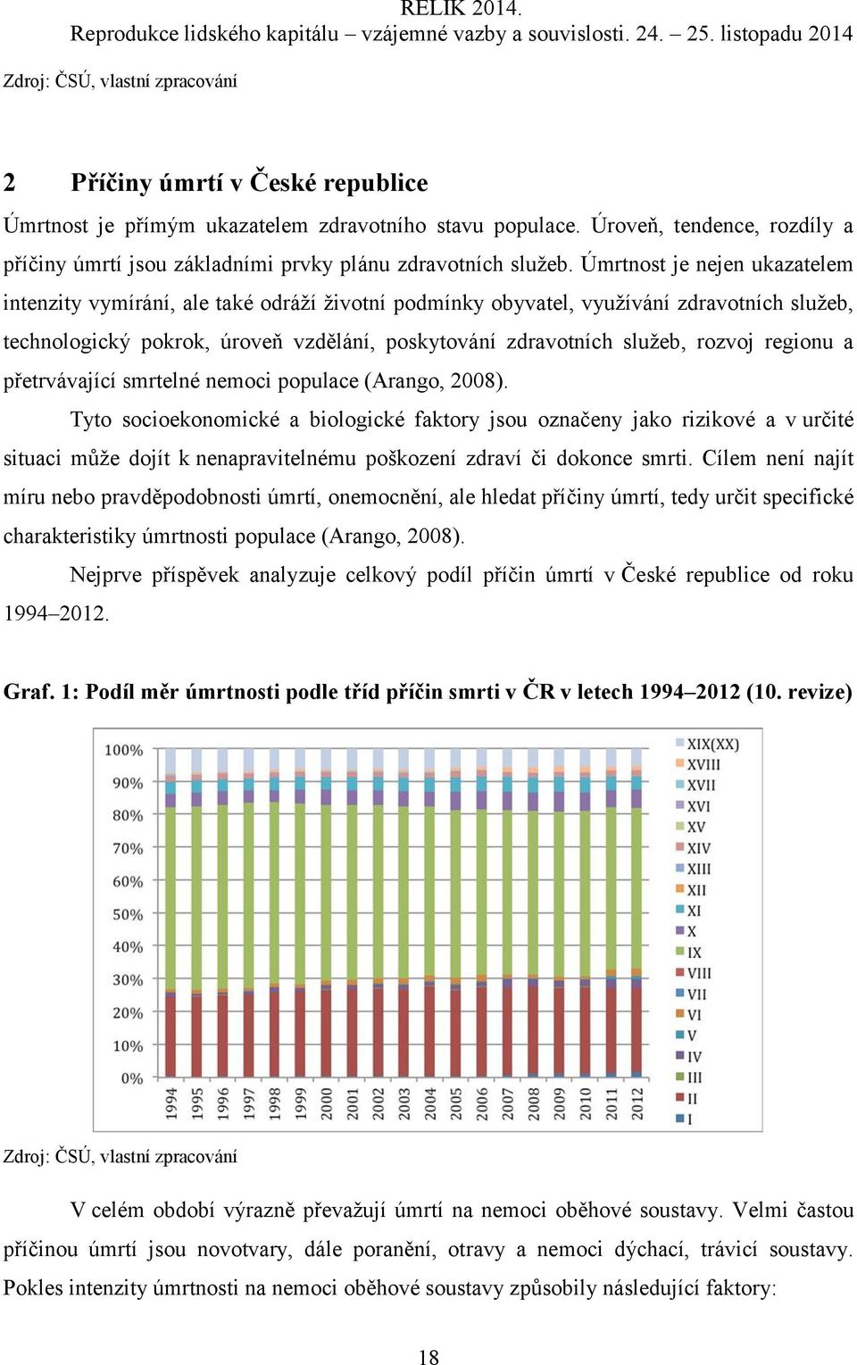 regionu a přetrvávající smrtelné nemoci populace (Arango, 2008).