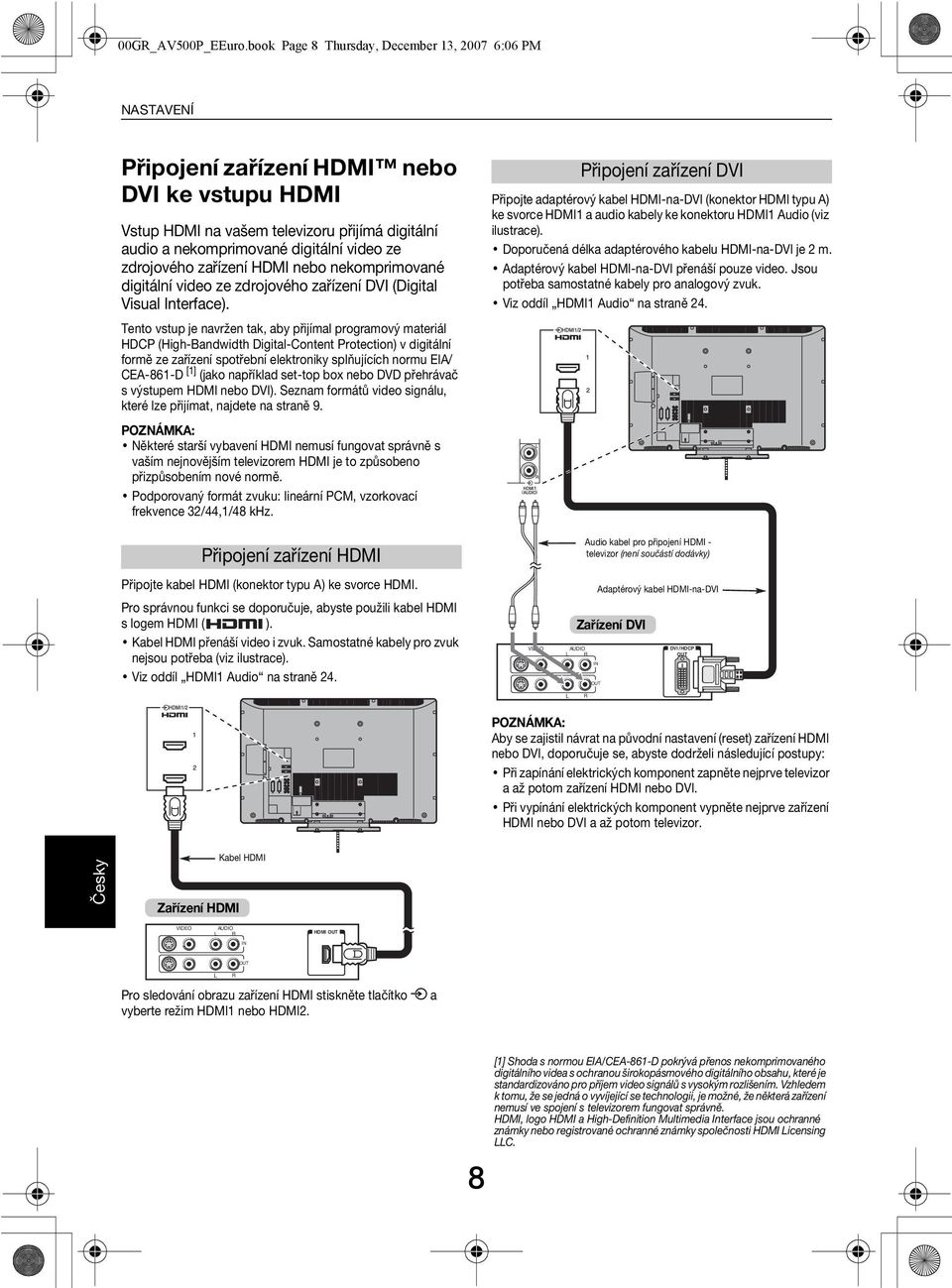 zřízení HDMI neo nekomprimovné digitální video ze zdrojového zřízení DVI (Digitl Visul Interfce).