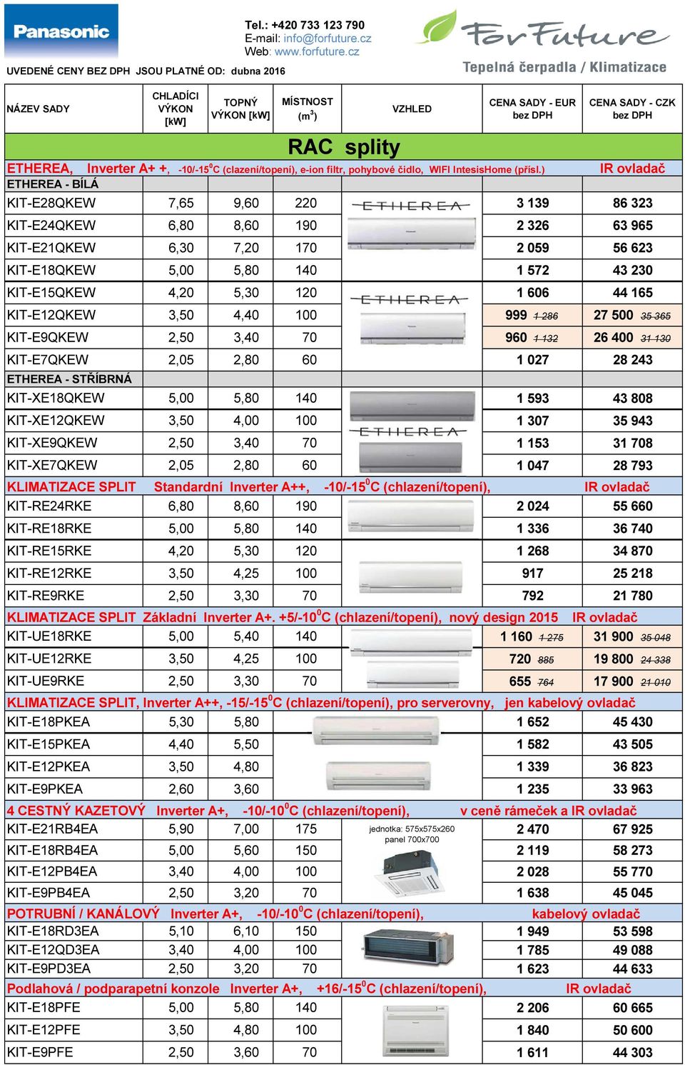 serverovny, jen kabelový ovladač KIT-E18PKEA 5,30 5,80 1 652 45 430 4,40 5,50 RAC splity 220 3 139 6,30 7,20 170 2 059 56 623 100 KIT-E9QKEW 2,50 3,40 70 1 606 44 165 960 1 132 KIT-XE18QKEW 5,00 5,80