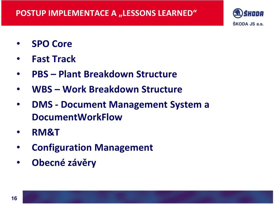 Breakdown Structure DMS -Document Management Systema