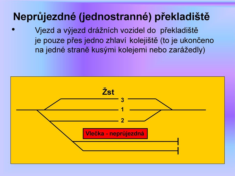 zhlaví kolejiště (to je ukončeno na jedné straně