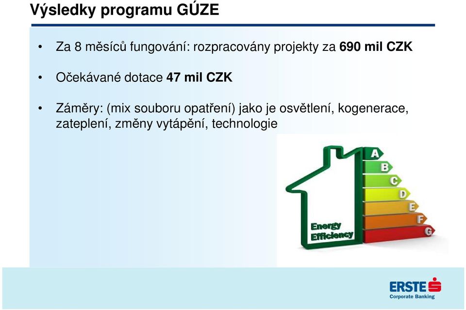 dotace 47 mil CZK Záměry: (mix souboru opatření)