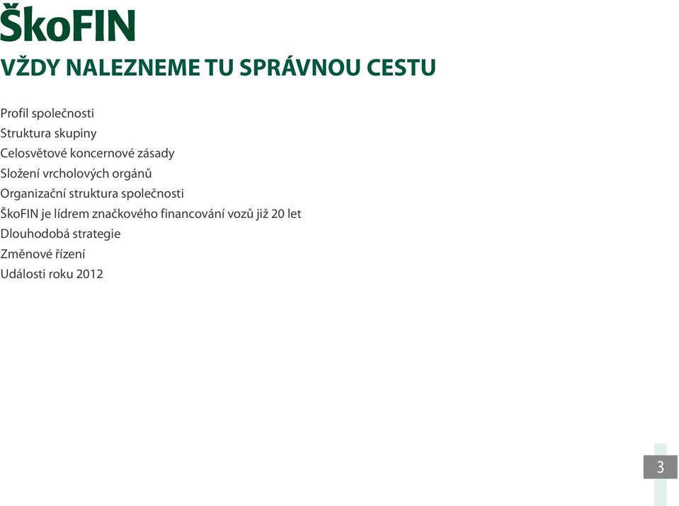 Organizační struktura společnosti ŠkoFIN je lídrem značkového
