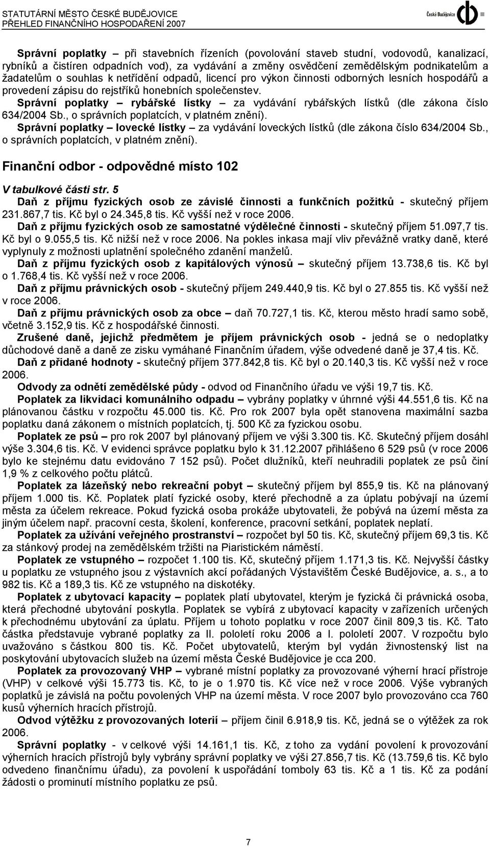 Správní poplatky rybářské lístky za vydávání rybářských lístků (dle zákona číslo 634/2004 Sb., o správních poplatcích, v platném znění).