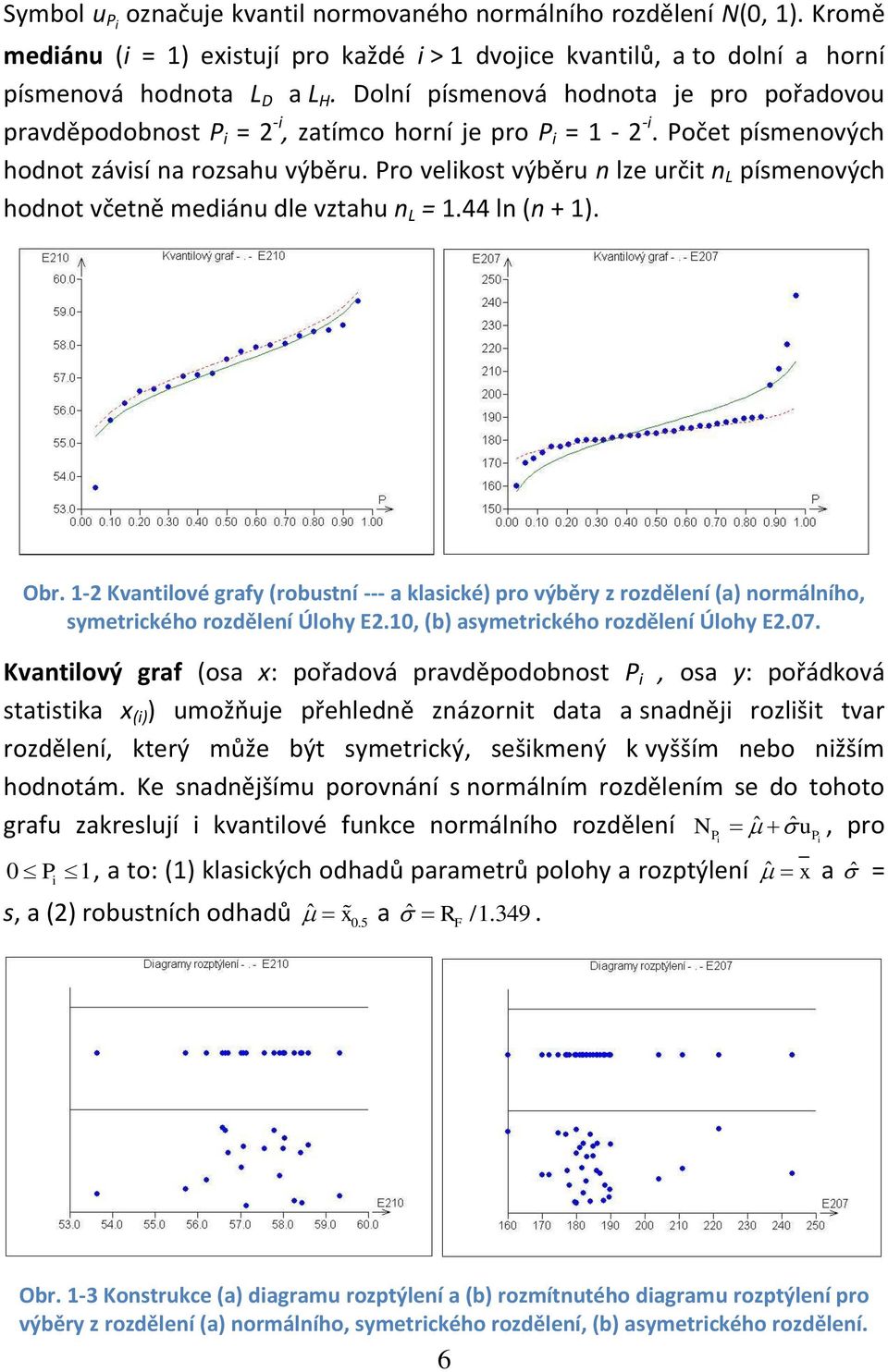 Pro velkost výběru lze určt L písmeových hodot včetě medáu dle vztahu L = 1.44 l ( + 1). Obr.