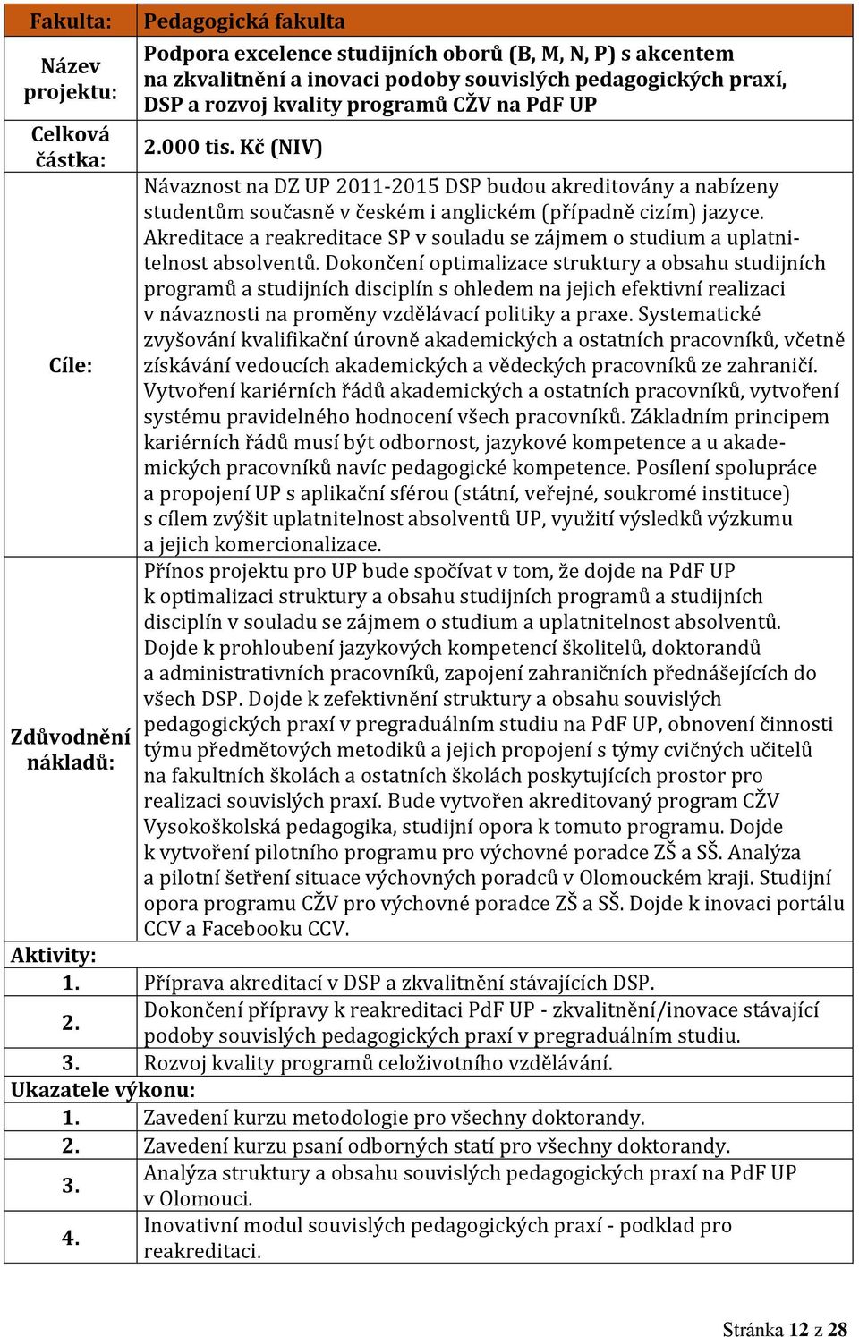 Akreditace a reakreditace SP v souladu se zájmem o studium a uplatnitelnost absolventů.