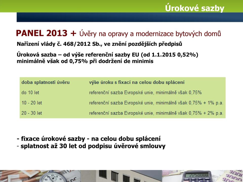 , ve znění pozdějších předpisů Úroková sazba od výše referenční sazby EU (od 1.