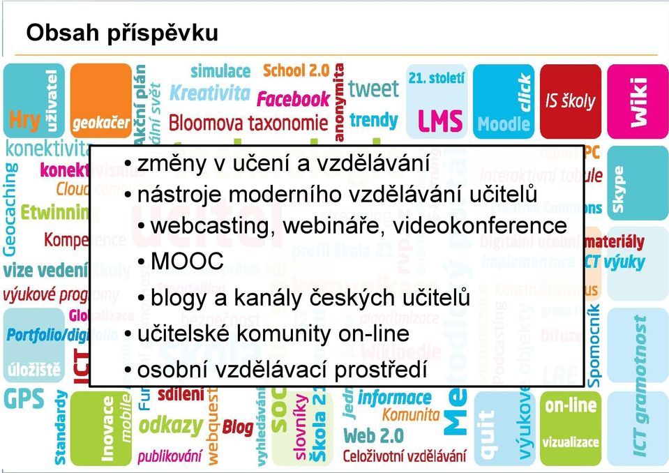 videokonference MOOC blogy a kanály českých učitelů