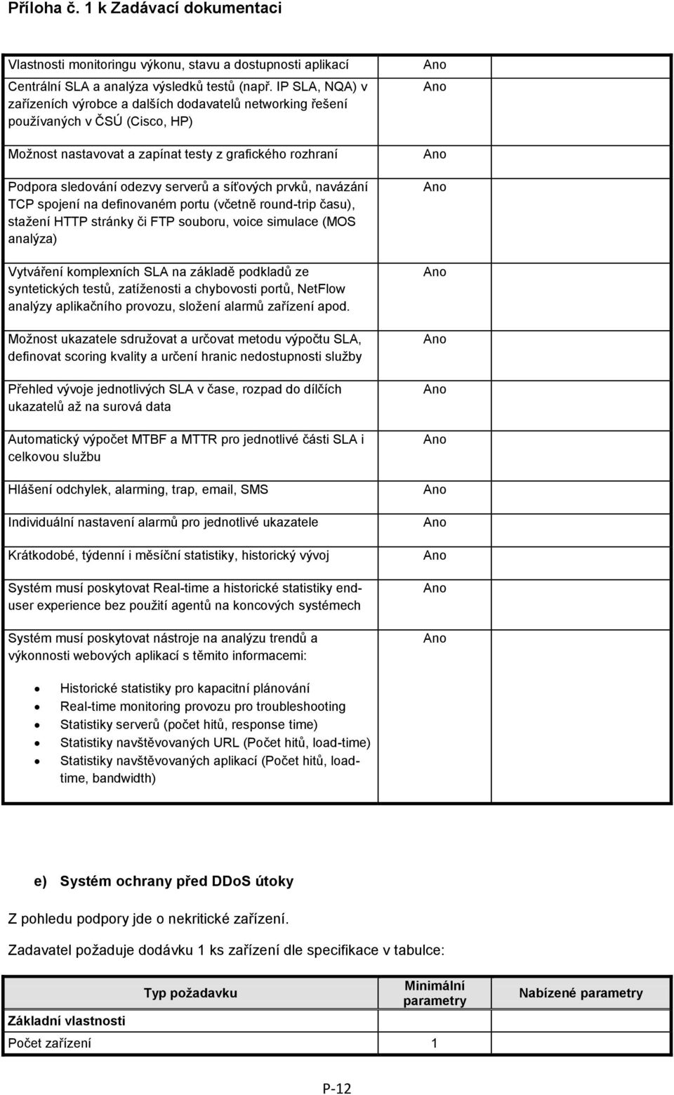 síťových prvků, navázání TCP spojení na definovaném portu (včetně round-trip času), stažení HTTP stránky či FTP souboru, voice simulace (MOS analýza) Vytváření komplexních SLA na základě podkladů ze