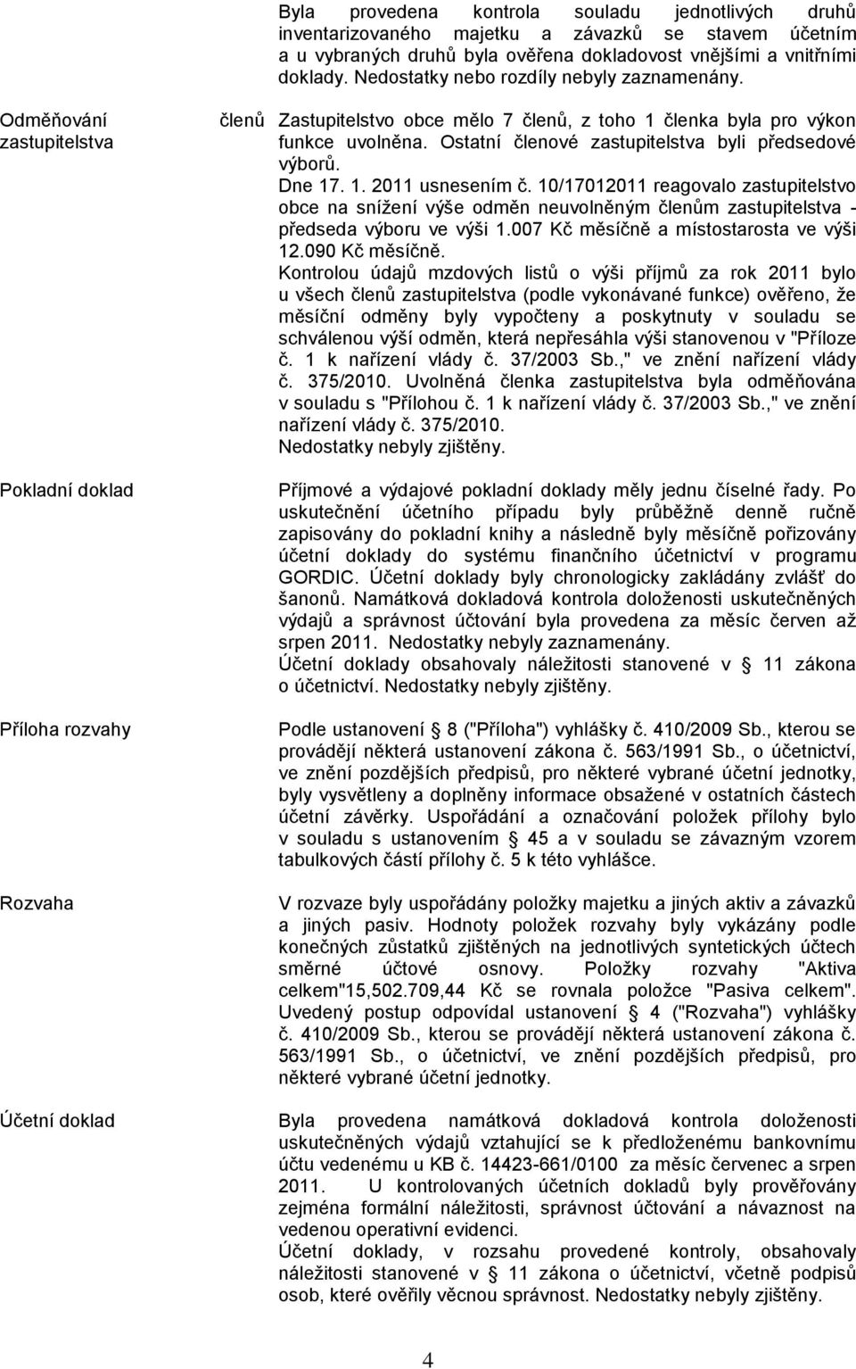 Ostatní členové zastupitelstva byli předsedové výborů. Dne 17. 1. 2011 usnesením č.