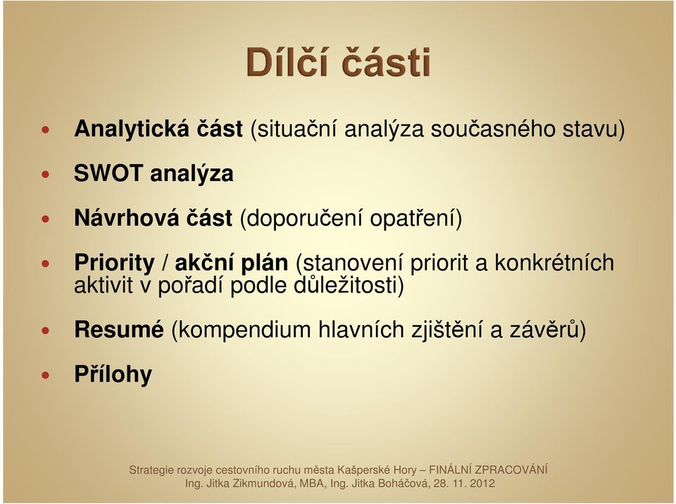 plán (stanovení priorit a konkrétních aktivit v pořadí podle