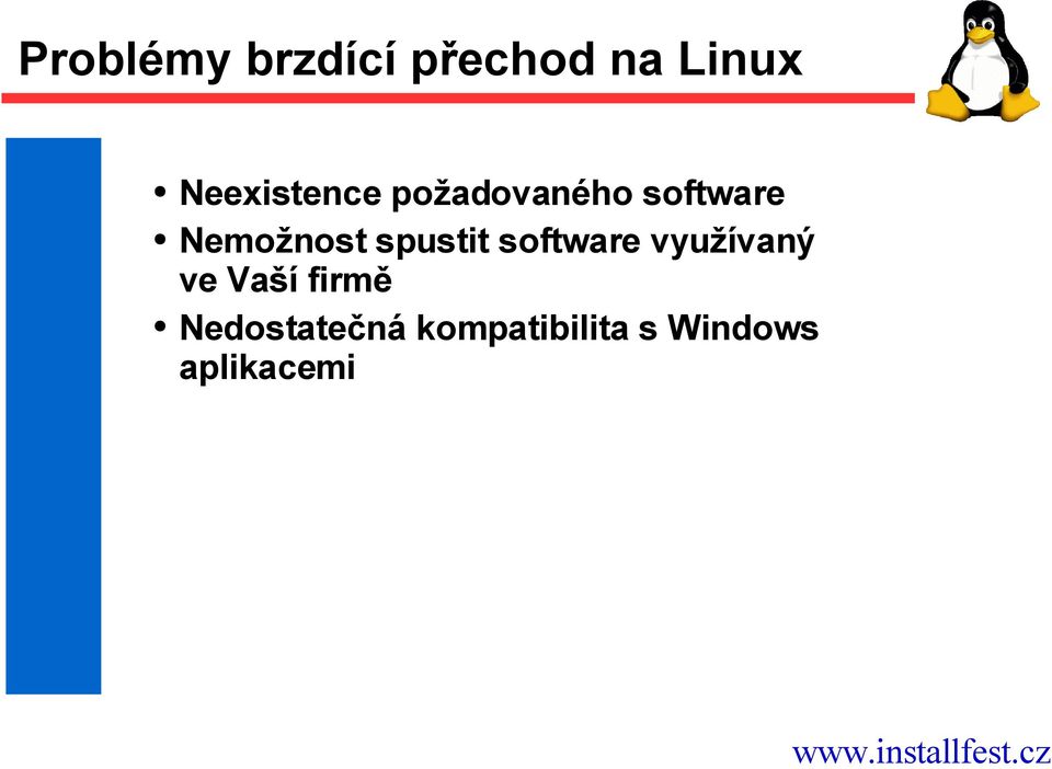 Nemožnost spustit software využívaný ve