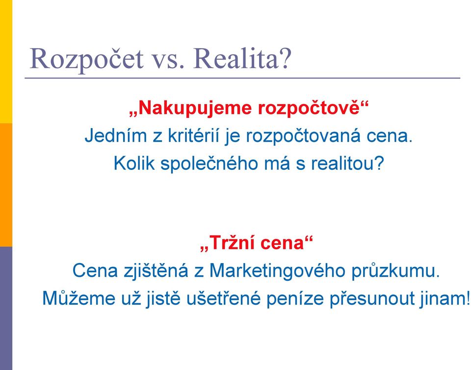 rozpočtovaná cena. Kolik společného má s realitou?