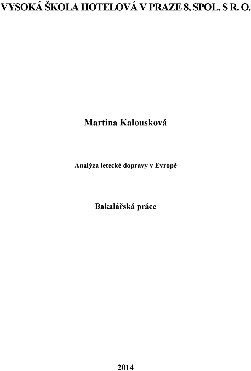 Martina Kalousková Analýza