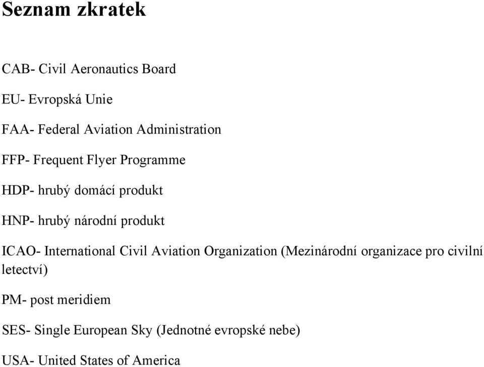 produkt ICAO- International Civil Aviation Organization (Mezinárodní organizace pro civilní