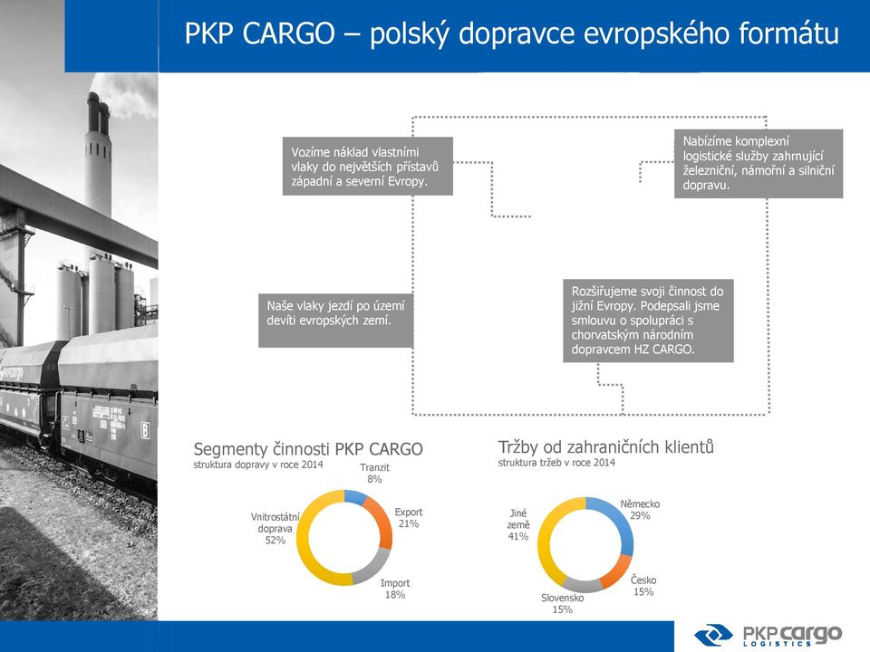 Rozšiřujeme svoji činnost do jižní Evropy. Podepsali jsme smlouvu o spolupráci s chorvatským národním dopravcem HZ CARGO.