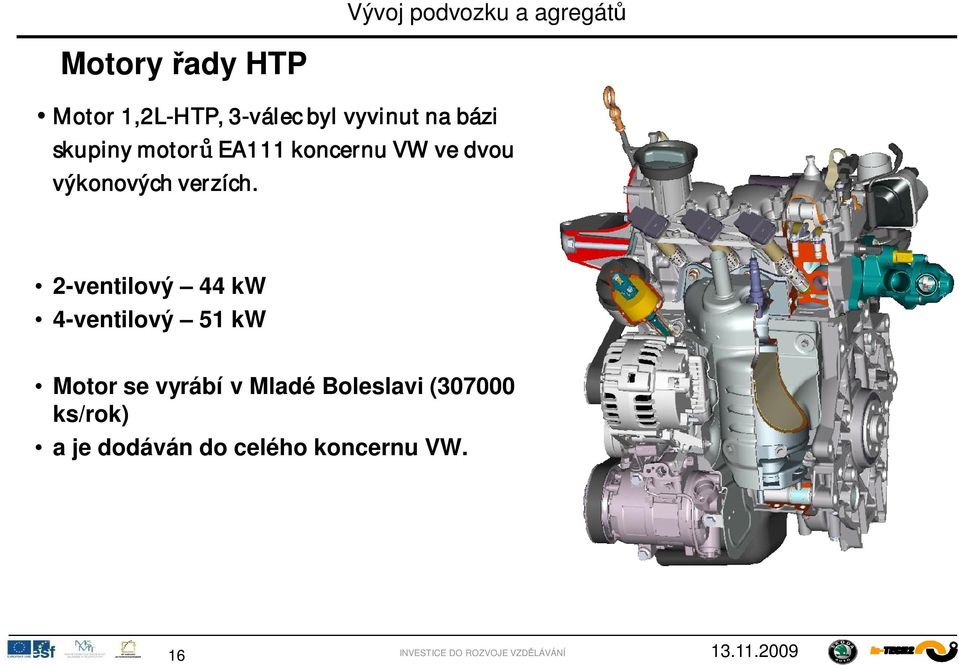 2-ventilový 44 kw 4-ventilový 51 kw Motor se vyrábí v Mladé