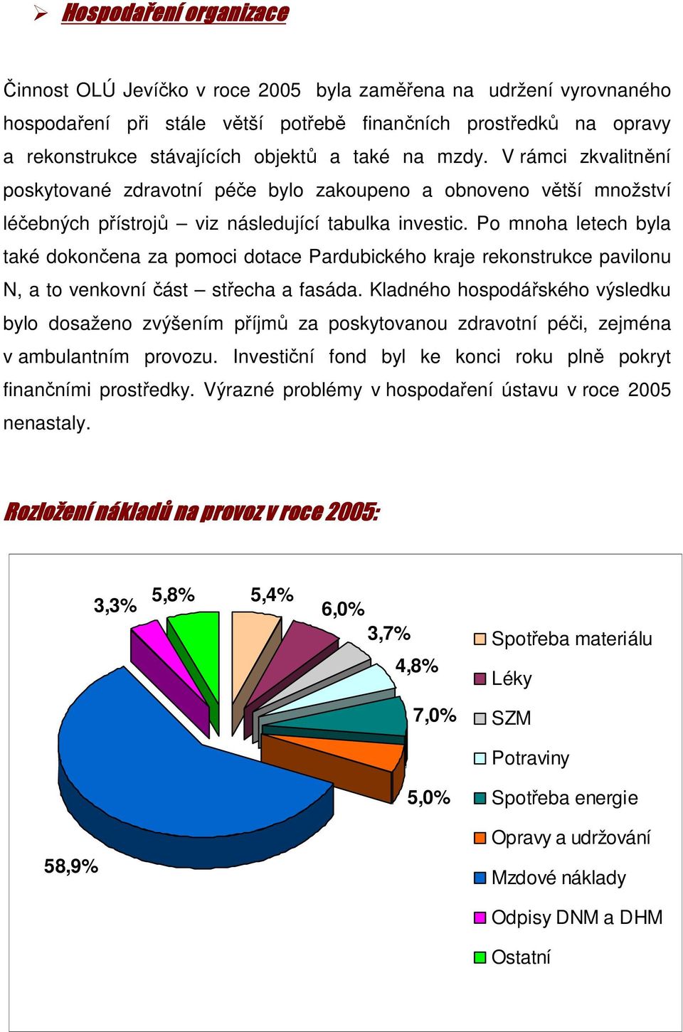 Po mnoha letech byla také dokončena za pomoci dotace Pardubického kraje rekonstrukce pavilonu N, a to venkovní část střecha a fasáda.