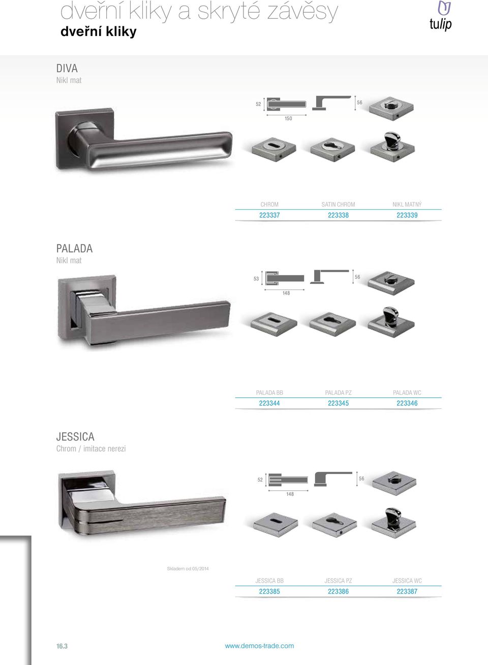 PZ Palada WC 223344 223345 223346 JESSICA Chrom / imitace nerezi 52 56