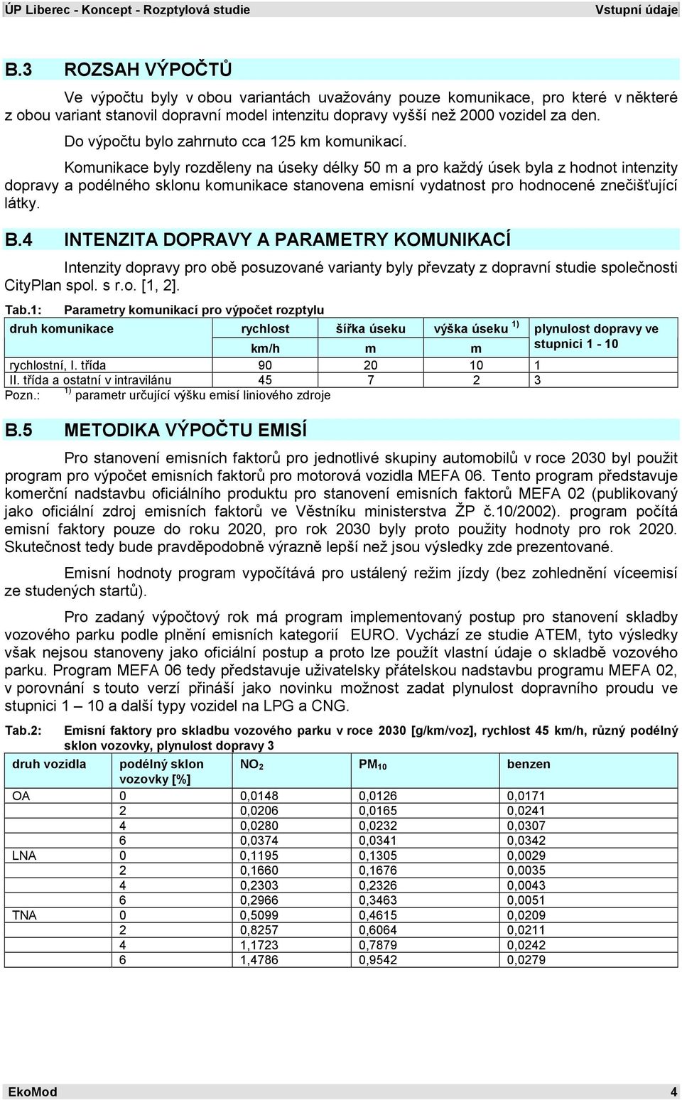 Do výpočtu bylo zahrnuto cca 125 km komunikací.