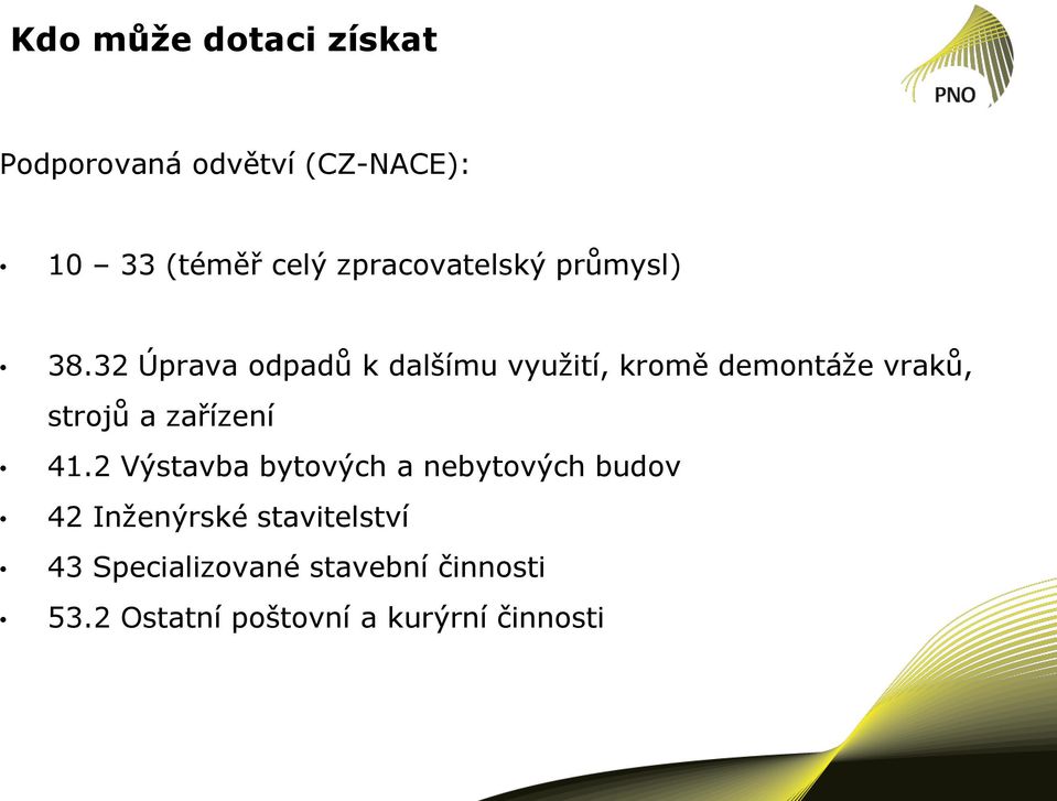 32 Úprava odpadů k dalšímu využití, kromě demontáže vraků, strojů a zařízení 41.