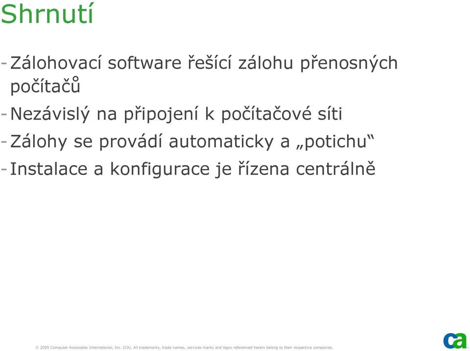 počítačové síti -Zálohy se provádí automaticky