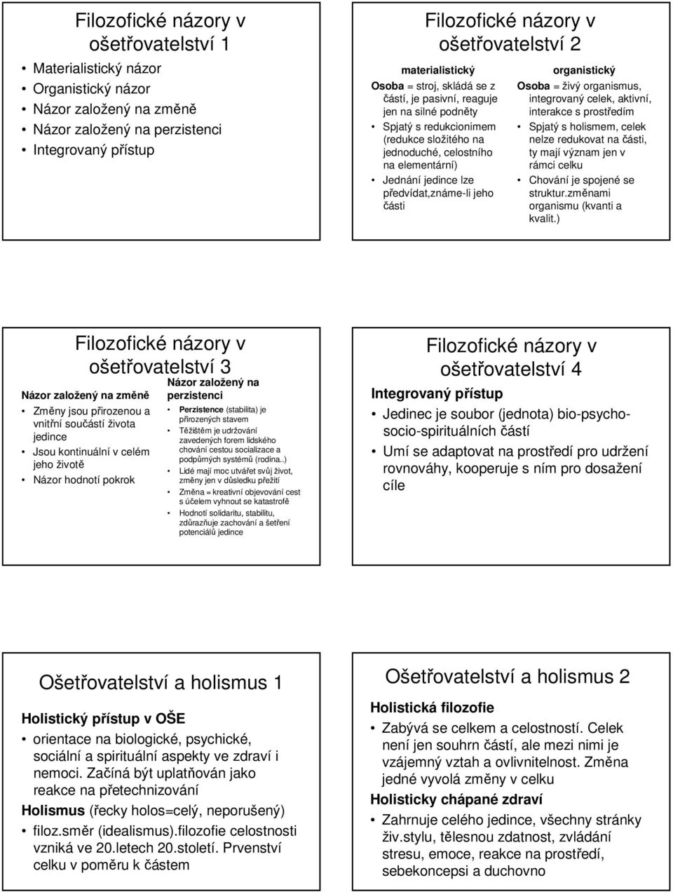 Osoba = živý organismus, integrovaný celek, aktivní, interakce s prostředím Spjatý s holismem, celek nelze redukovat na části, ty mají význam jen v rámci celku Chování je spojené se struktur.