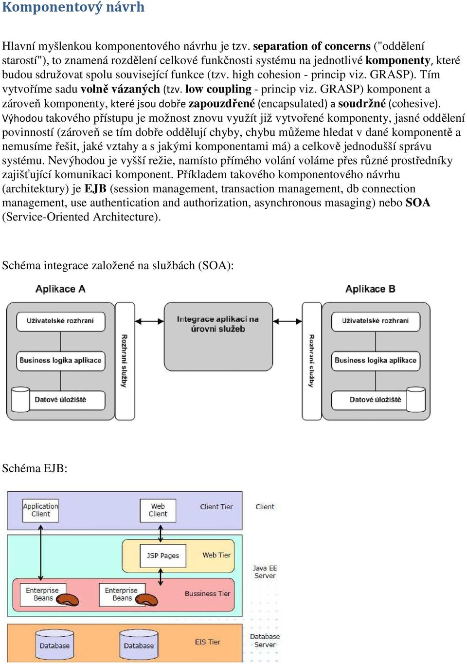 high cohesion - princip viz. GRASP). Tím vytvoříme sadu volně vázaných (tzv. low coupling - princip viz.
