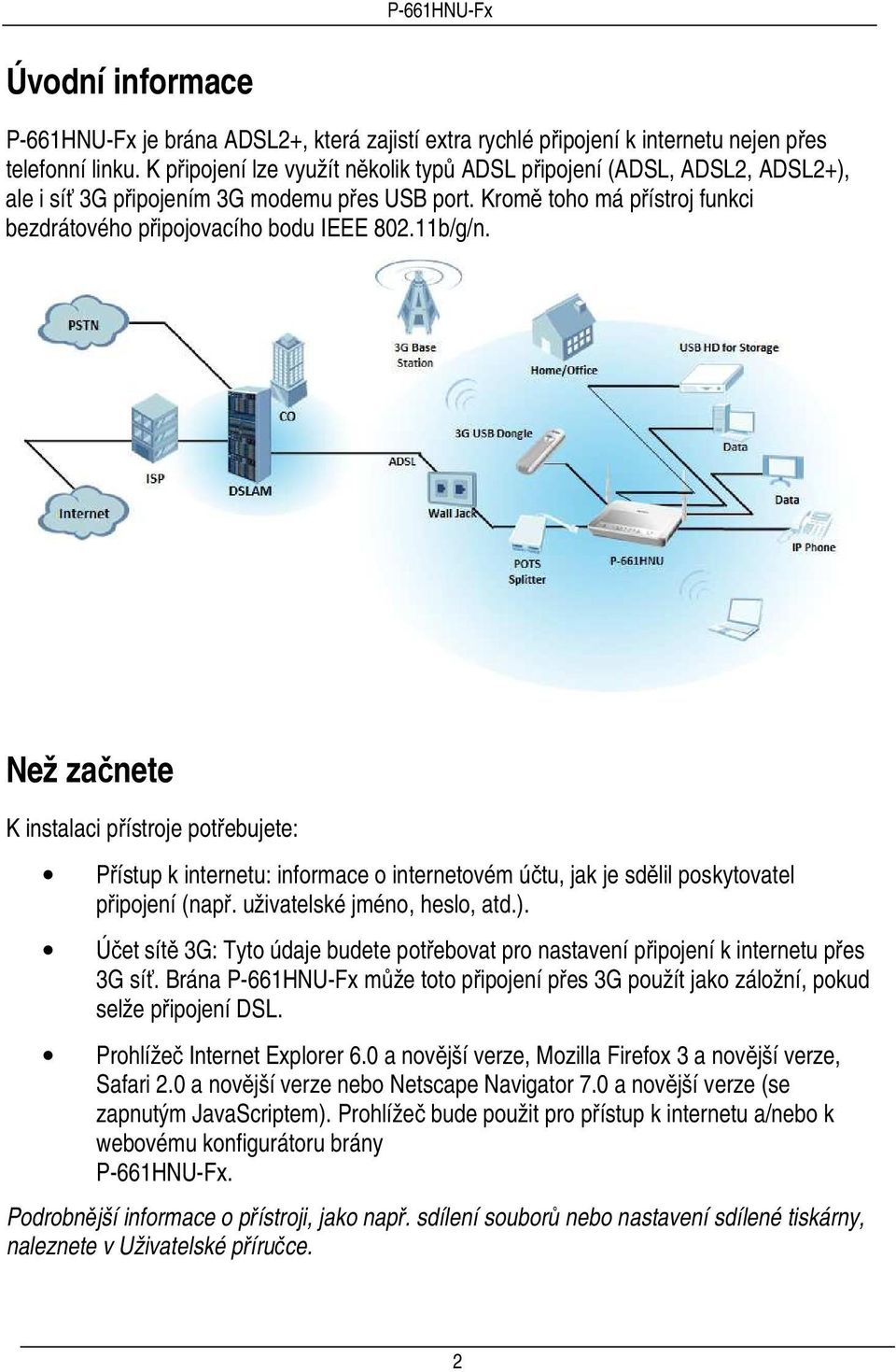 11b/g/n. Než začnete K instalaci přístroje potřebujete: Přístup k internetu: informace o internetovém účtu, jak je sdělil poskytovatel připojení (např. uživatelské jméno, heslo, atd.).