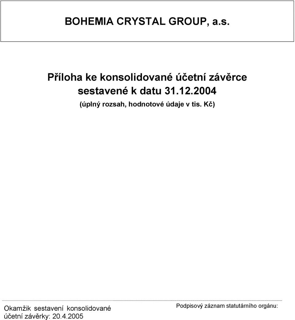 31.12.2004 (úplný rozsah, hodnotové údaje v tis.