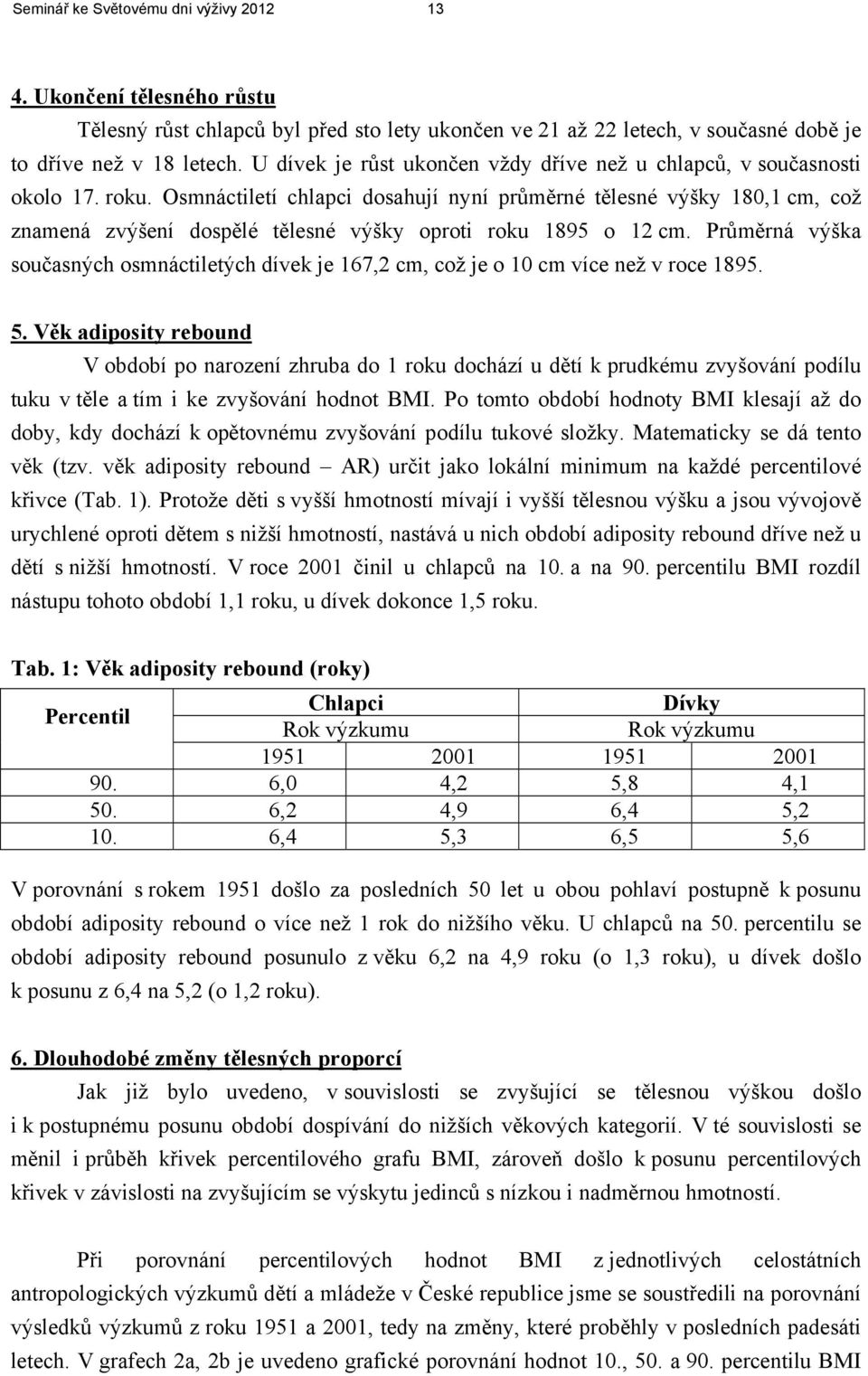 Osmnáctiletí chlapci dosahují nyní průměrné tělesné výšky 180,1 cm, což znamená zvýšení dospělé tělesné výšky oproti roku 1895 o 12 cm.