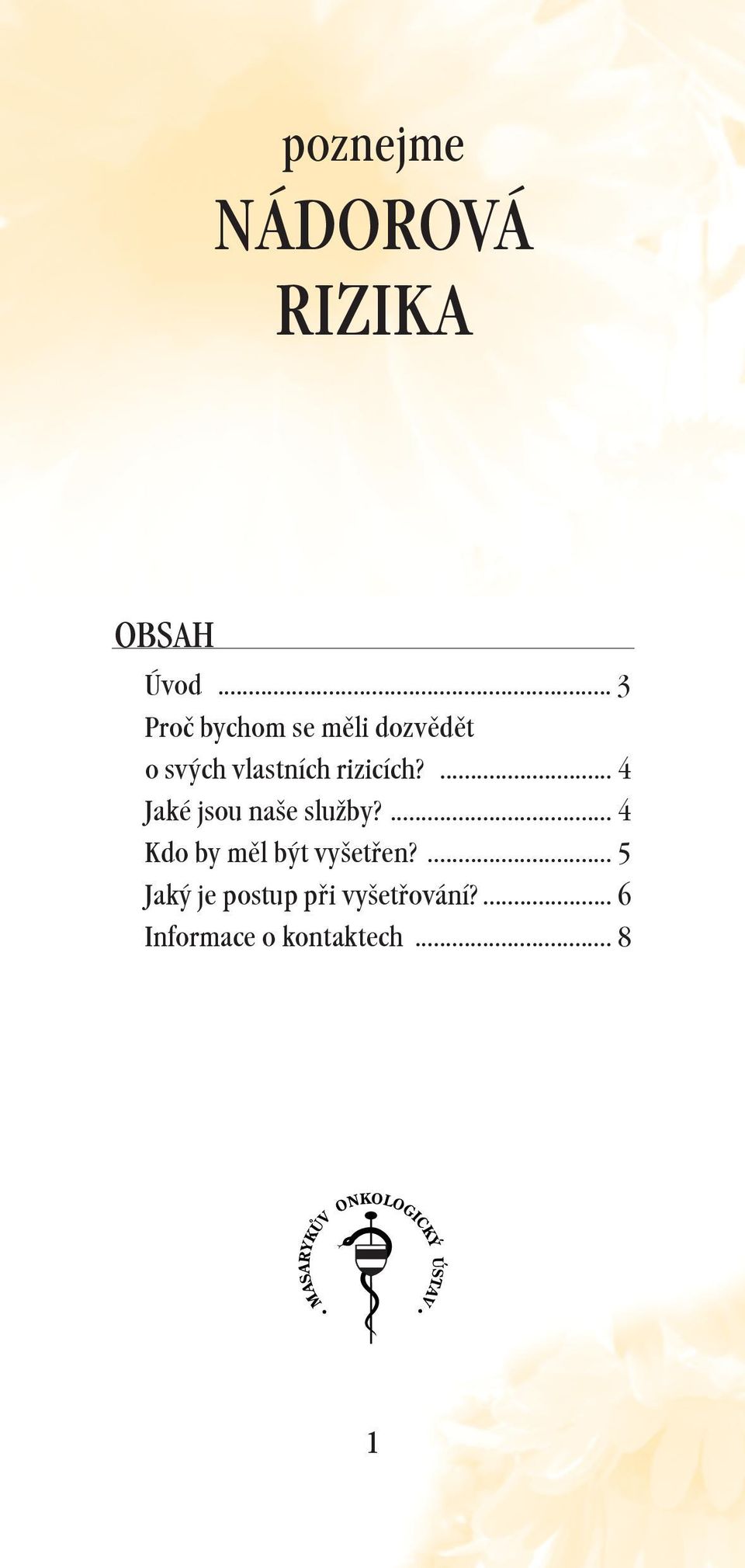 rizicích?... 4 Jaké jsou naše služby?